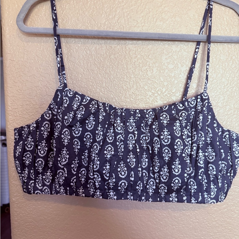 H&M Navy and White Patterned Tank Top